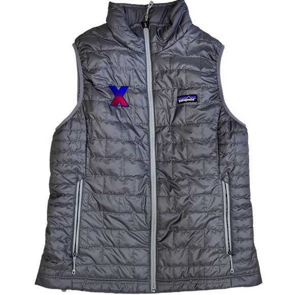 Patagonia Nano Puff Vest Womens Large Gray Primaloft Insulate “Novo Nordisk”